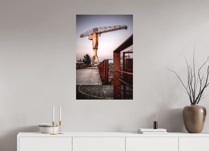60 x 90 cm, TIRAGE PHOTO SOUS PLEXI MAT LA LIGNE VERTE ET LA GRUE JAUNE