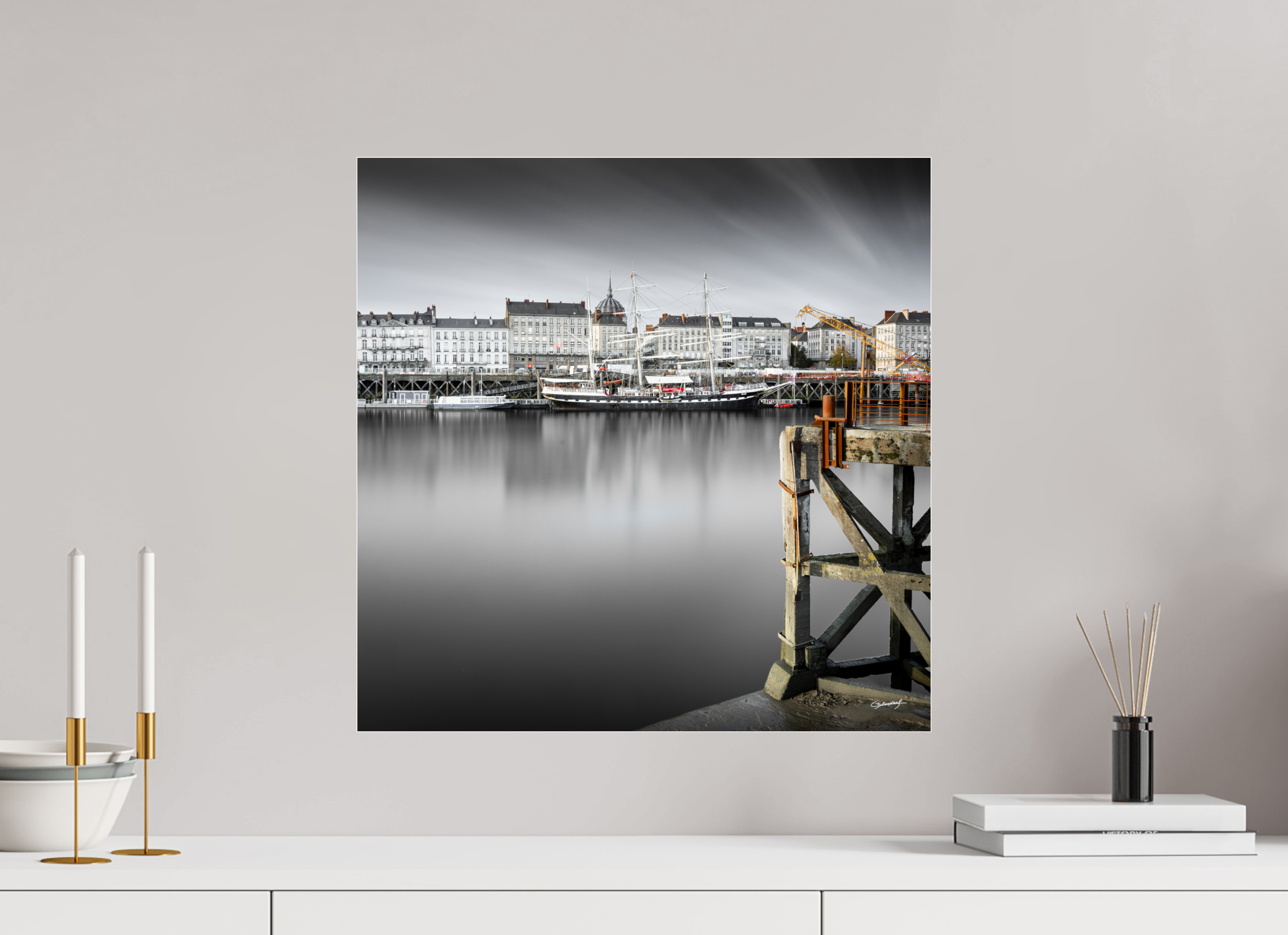 50 x 50 cm, TIRAGE PHOTO SOUS PLEXI BRILLANT ESTACADE - Nantes