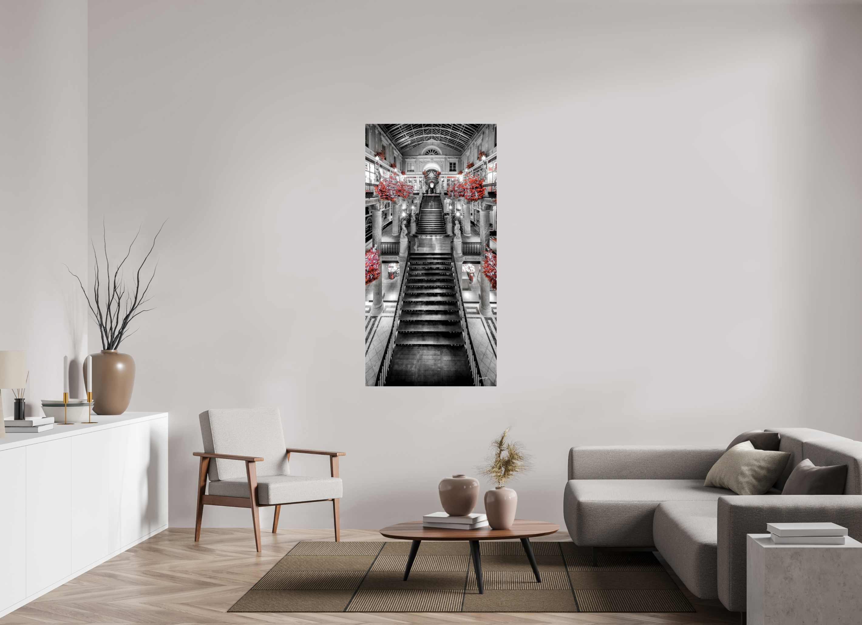 80 x 160 cm, TIRAGE PHOTO CONTRECOLLÉ SUR SUPPORT ALUMINIUM POMMERAYE À NOËL - Nantes