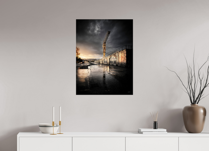 60 x 80 cm, TIRAGE PHOTO CONTRECOLLÉ SUR SUPPORT ALUMINIUM ORAGE ET GRUE - Nantes