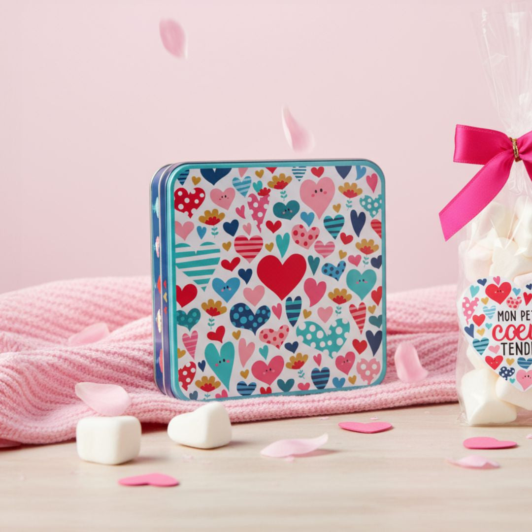 Boîte carrée coeur Lali galettes pur beurre