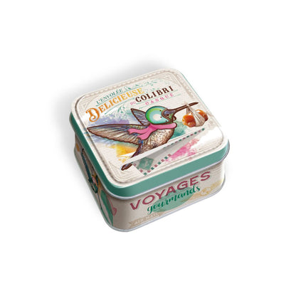 Boîte mini carrée colibri Voyages Gourmands caramels au beurre salé