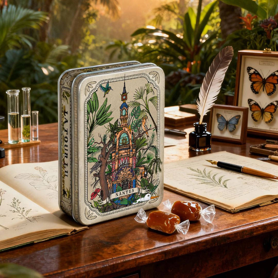 Boite pastille Tour LU Geoffrey Berniolle caramel au beurre salé et à la fleur de sel de Guérande