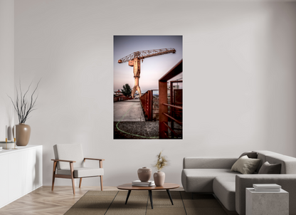 120 x 180 cm, TIRAGE PHOTO SUR FUJI CRYSTAL DP II LA LIGNE VERTE ET LA GRUE JAUNE