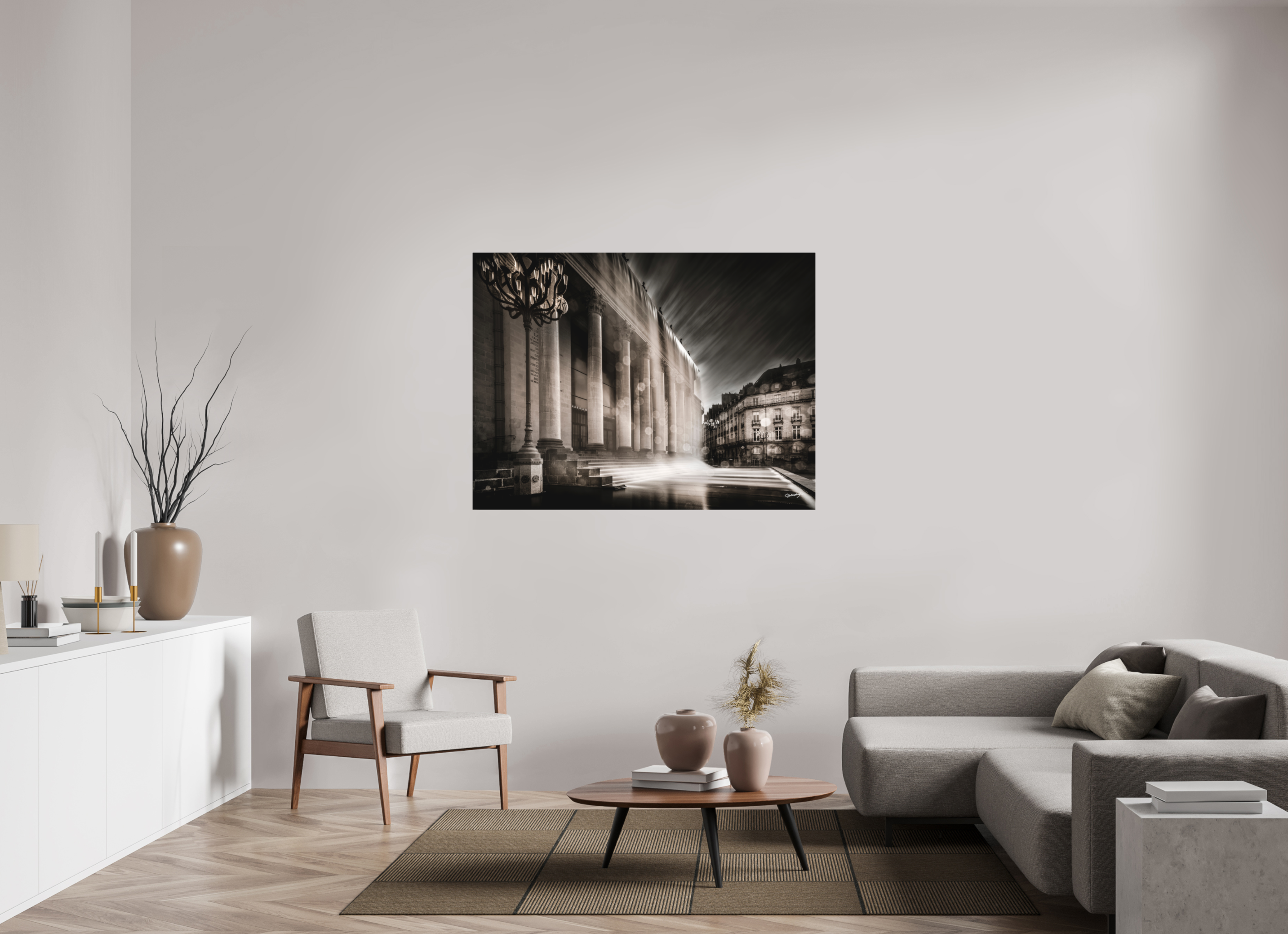 140 x 105 cm, TIRAGE PHOTO SOUS PLEXI MAT RIDEAU - Nantes