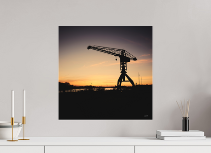 50 x 50 cm, TIRAGE PHOTO SOUS PLEXI MAT Coucher de grue