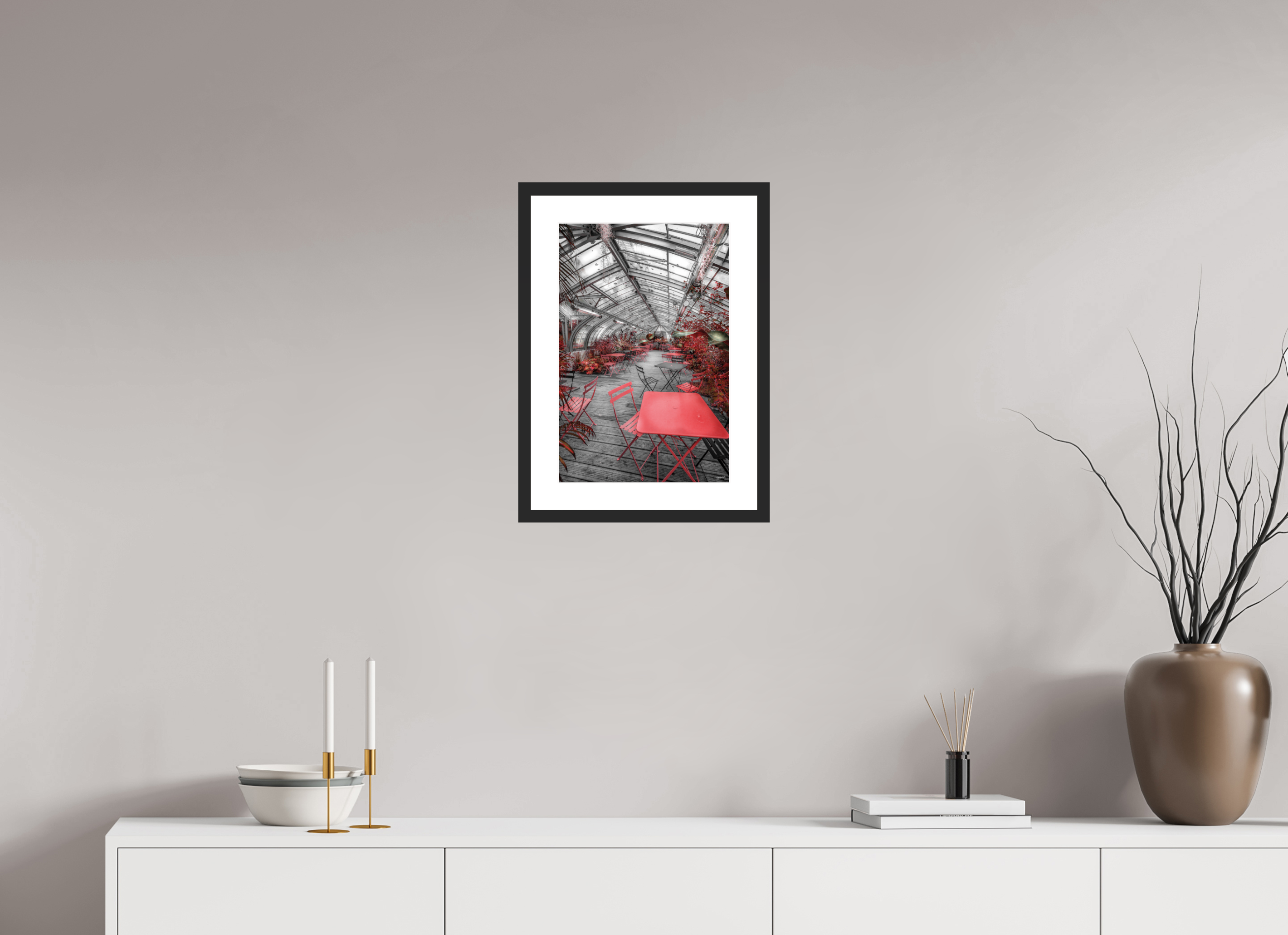 30 x 45 cm, CADRE GALERIE AVEC PASSE-PARTOUT SERRE DU JARDIN DES PLANTES- Nantes