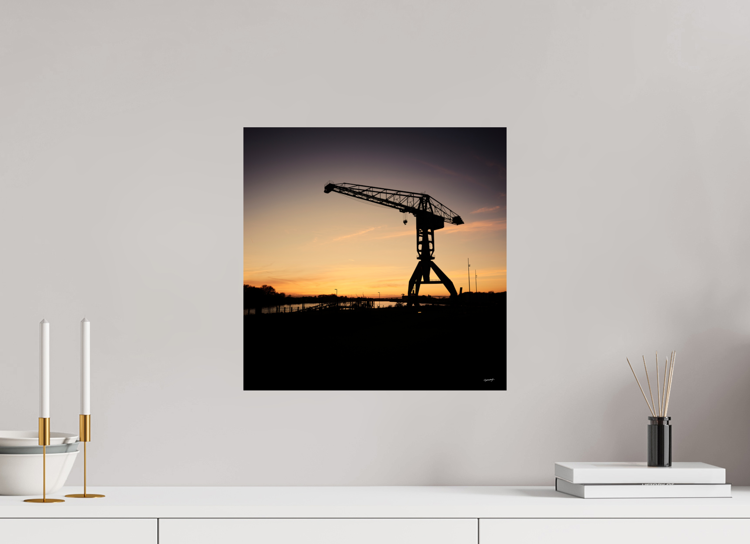 40 x 40 cm, TIRAGE PHOTO SUR FUJI CRYSTAL DP II Coucher de grue
