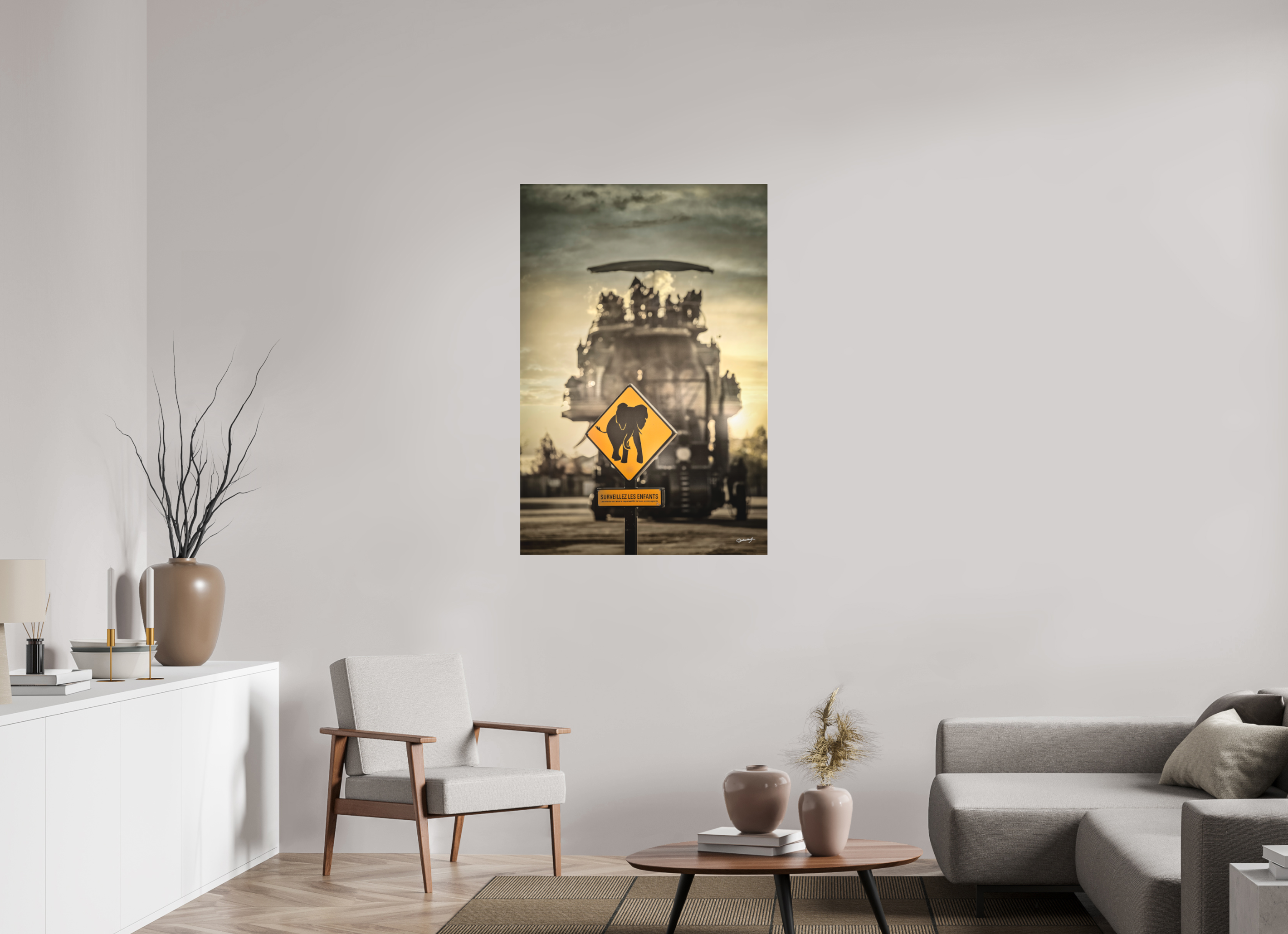 80 x 120 cm, TIRAGE PHOTO SOUS PLEXI MAT SURVEILLEZ LES ENFANTS - Nantes