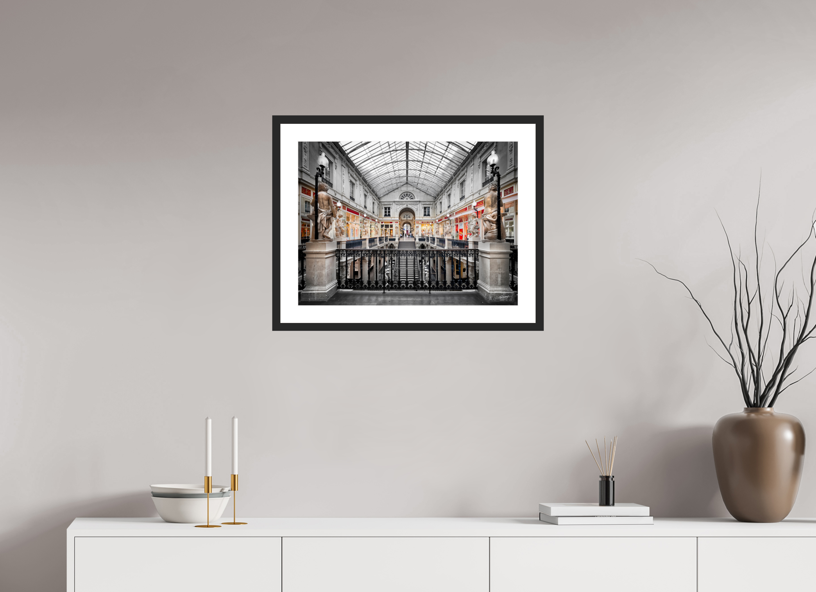 60 x 45 cm, CADRE GALERIE AVEC PASSE-PARTOUT PASSAGE POMMERAYE