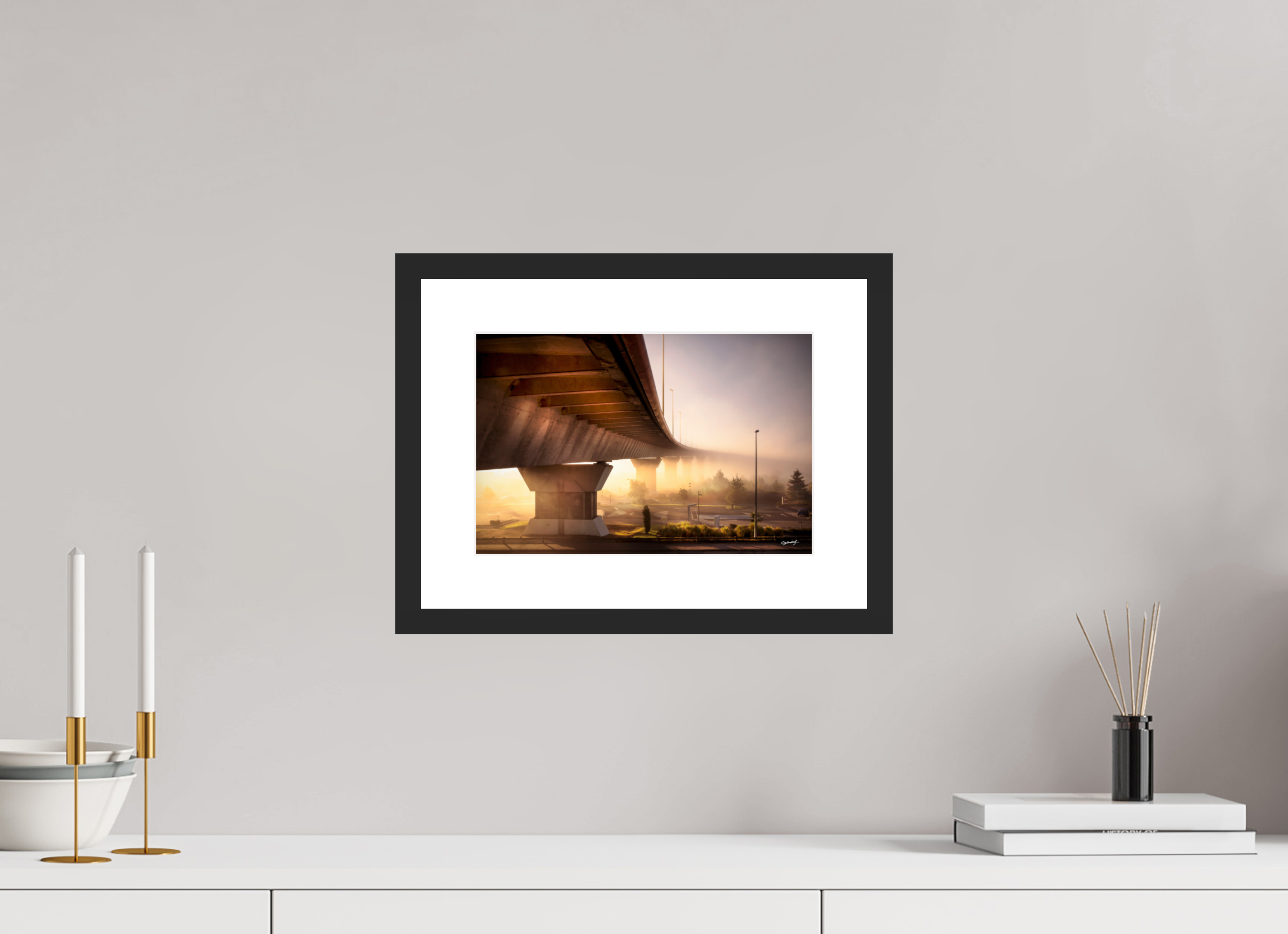 30 x 20 cm, CADRE GALERIE AVEC PASSE-PARTOUT SOUS LE PONT - Nantes