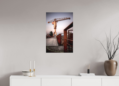 50 x 75 cm, TIRAGE PHOTO SOUS PLEXI MAT LA LIGNE VERTE ET LA GRUE JAUNE