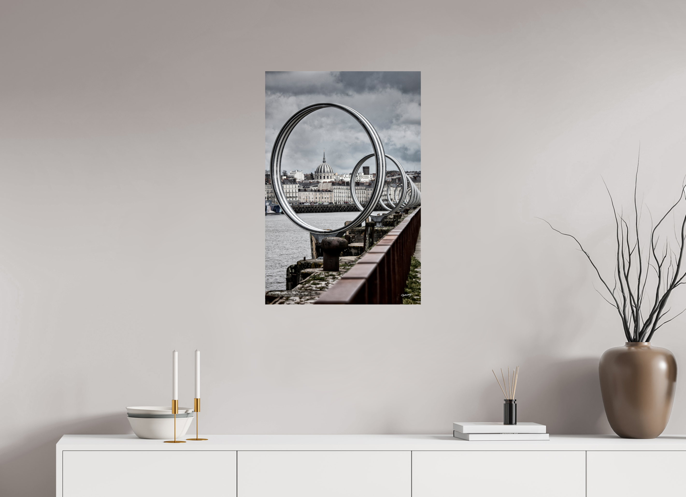 50 x 75 cm, TIRAGE PHOTO CONTRECOLLÉ SUR SUPPORT ALUMINIUM LES ANNEAUX - Nantes