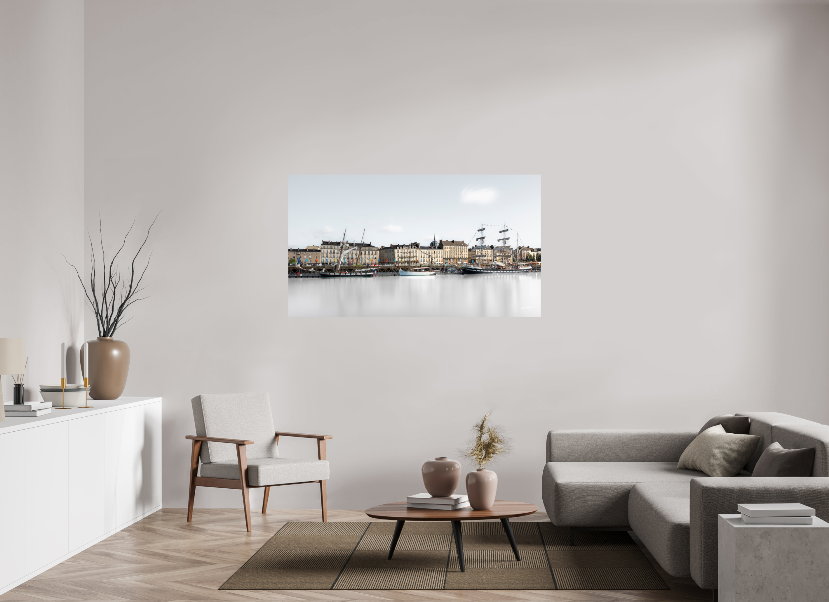 160 x 90 cm, TIRAGE PHOTO CONTRECOLLÉ SUR SUPPORT ALUMINIUM LE QUAI DE LA FOSSE - Nantes