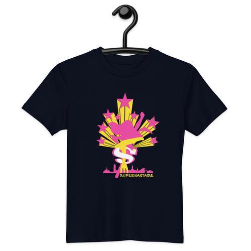 T-shirt enfant en coton bio Supernantaise, La Grue Jaune