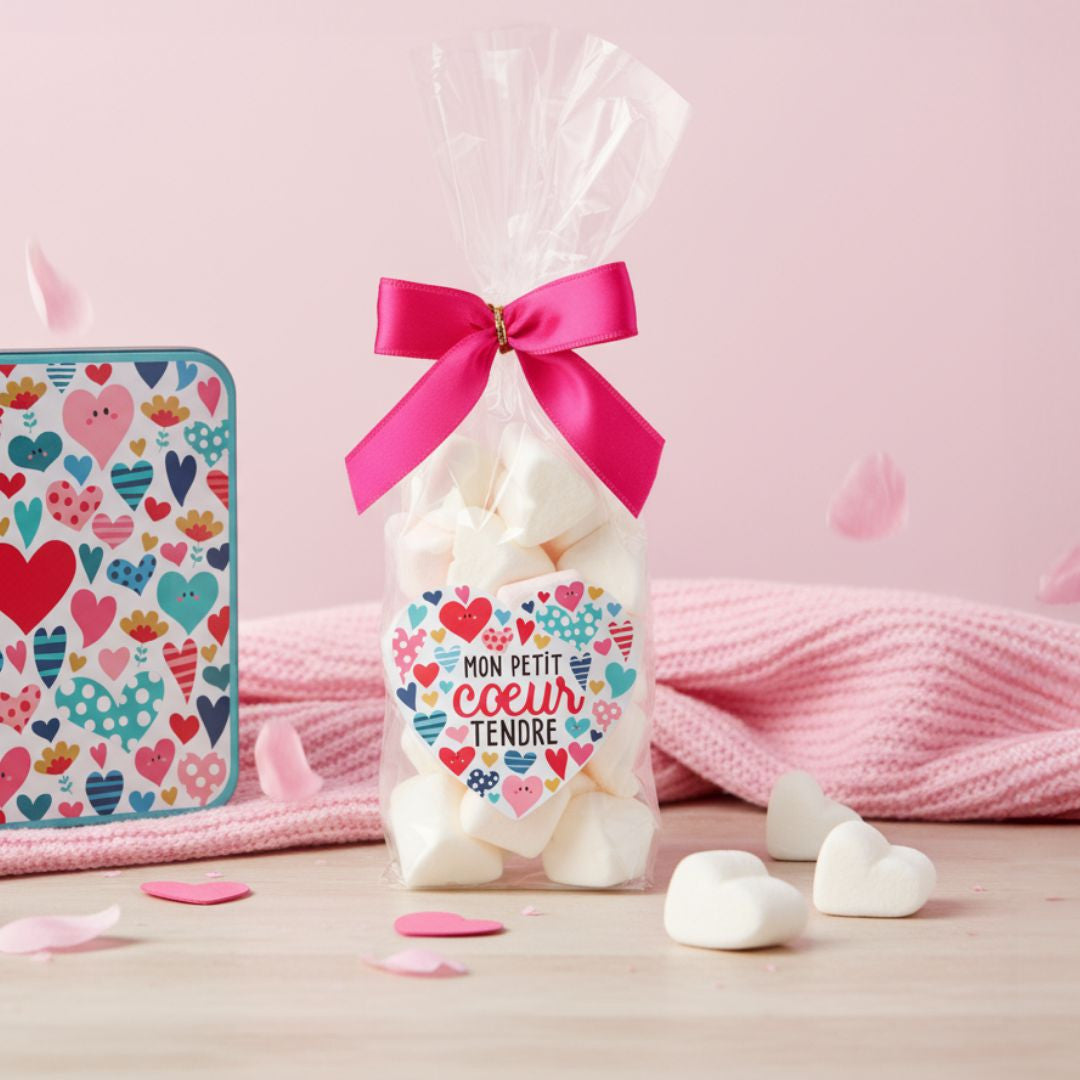 Sachet guimauves cœur