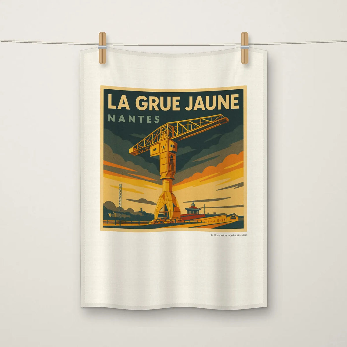 Torchon rétro La Grue Jaune