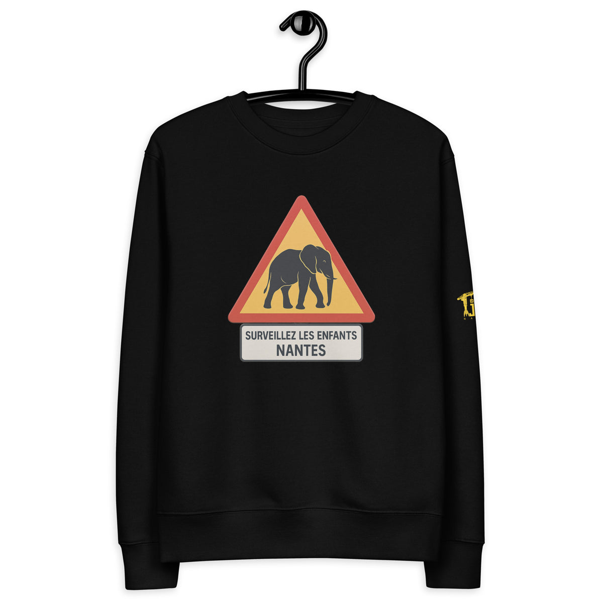 Sweatshirt éco-responsable Surveillez les enfants, La Grue Jaune