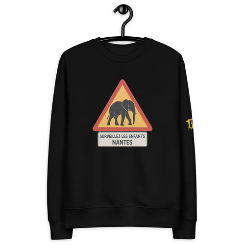 Sweatshirt éco-responsable Surveillez les enfants, La Grue Jaune