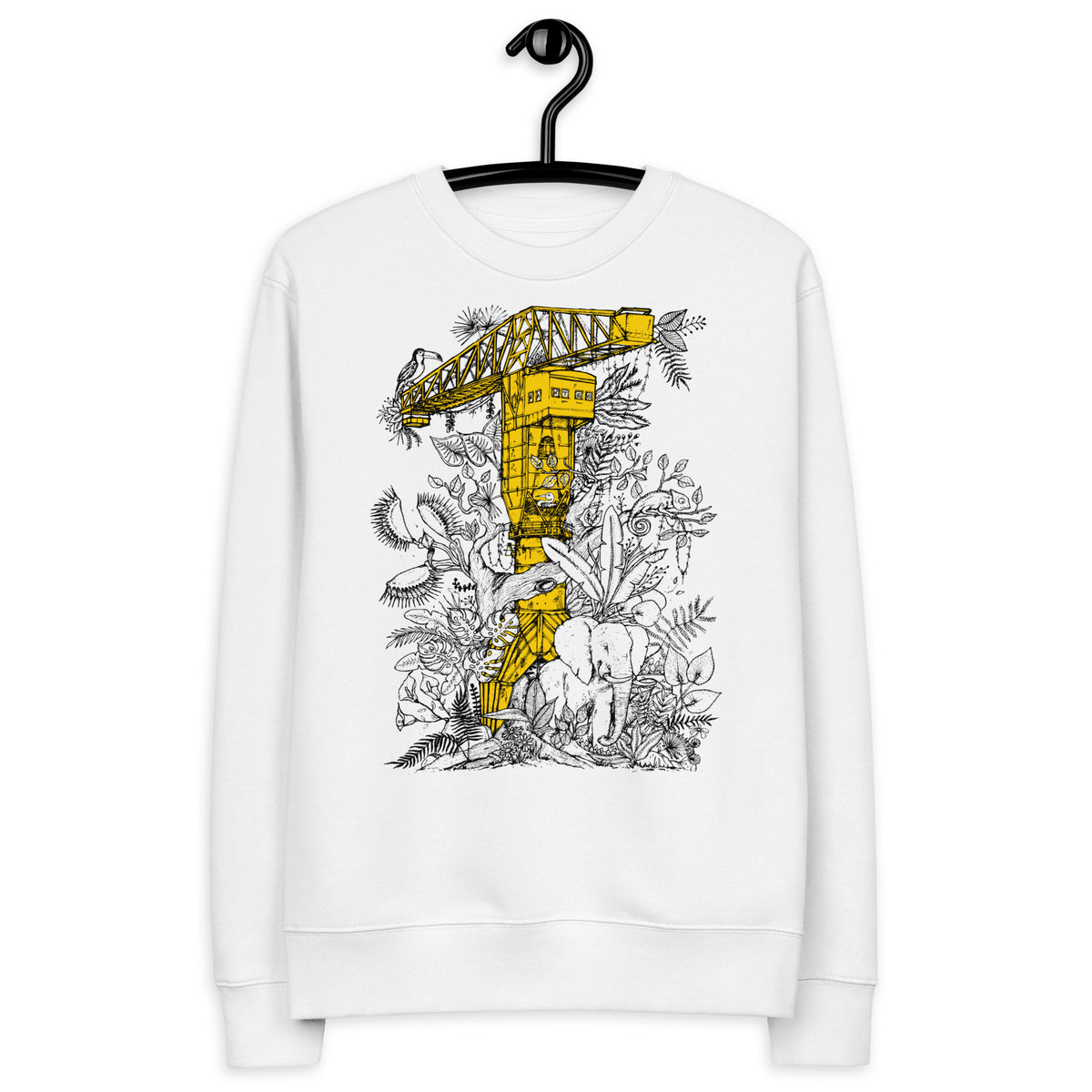 Sweatshirt éco-responsable Jungle, La Grue Jaune