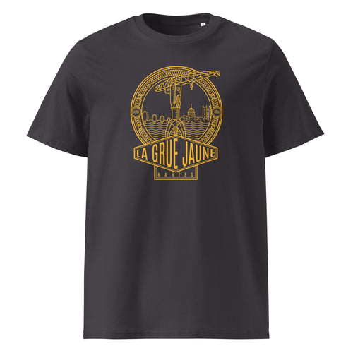 T-shirt Le Titan anthracite, grue jaune de Nantes