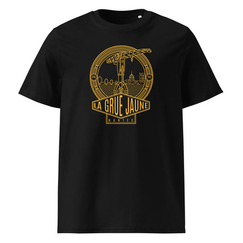 T-shirt Le Titan noir, grue jaune de Nantes