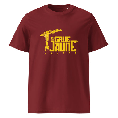 T-shirt L'Original bordeaux en coton bio, La Grue Jaune