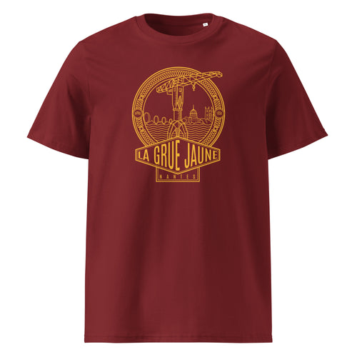 T-shirt Le Titan bordeaux, grue jaune de Nantes