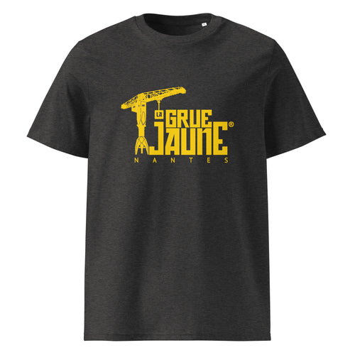 T-shirt L'Original gris foncé chiné en coton bio, La Grue Jaune