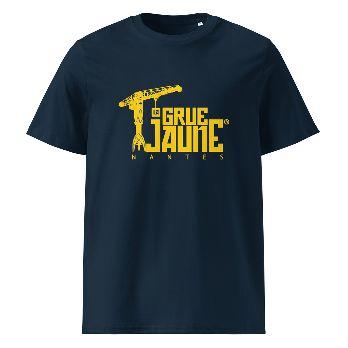 T-shirt L'Original bleu marine en coton bio, La Grue Jaune