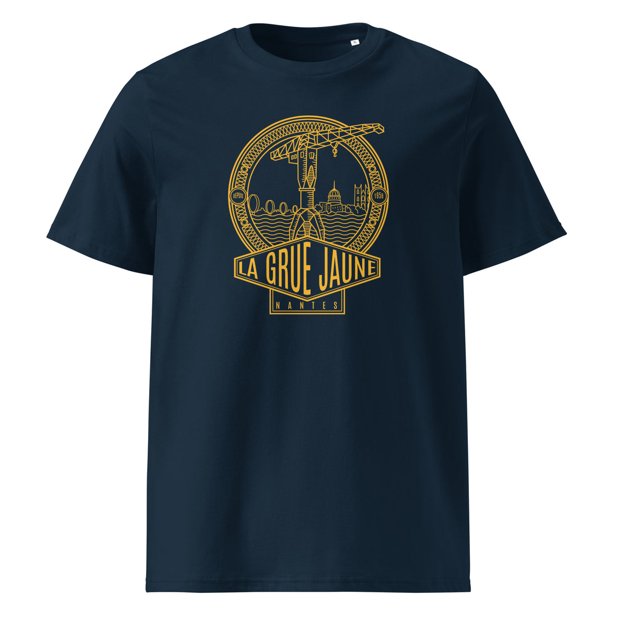T-shirt Le Titan marine, grue jaune de Nantes