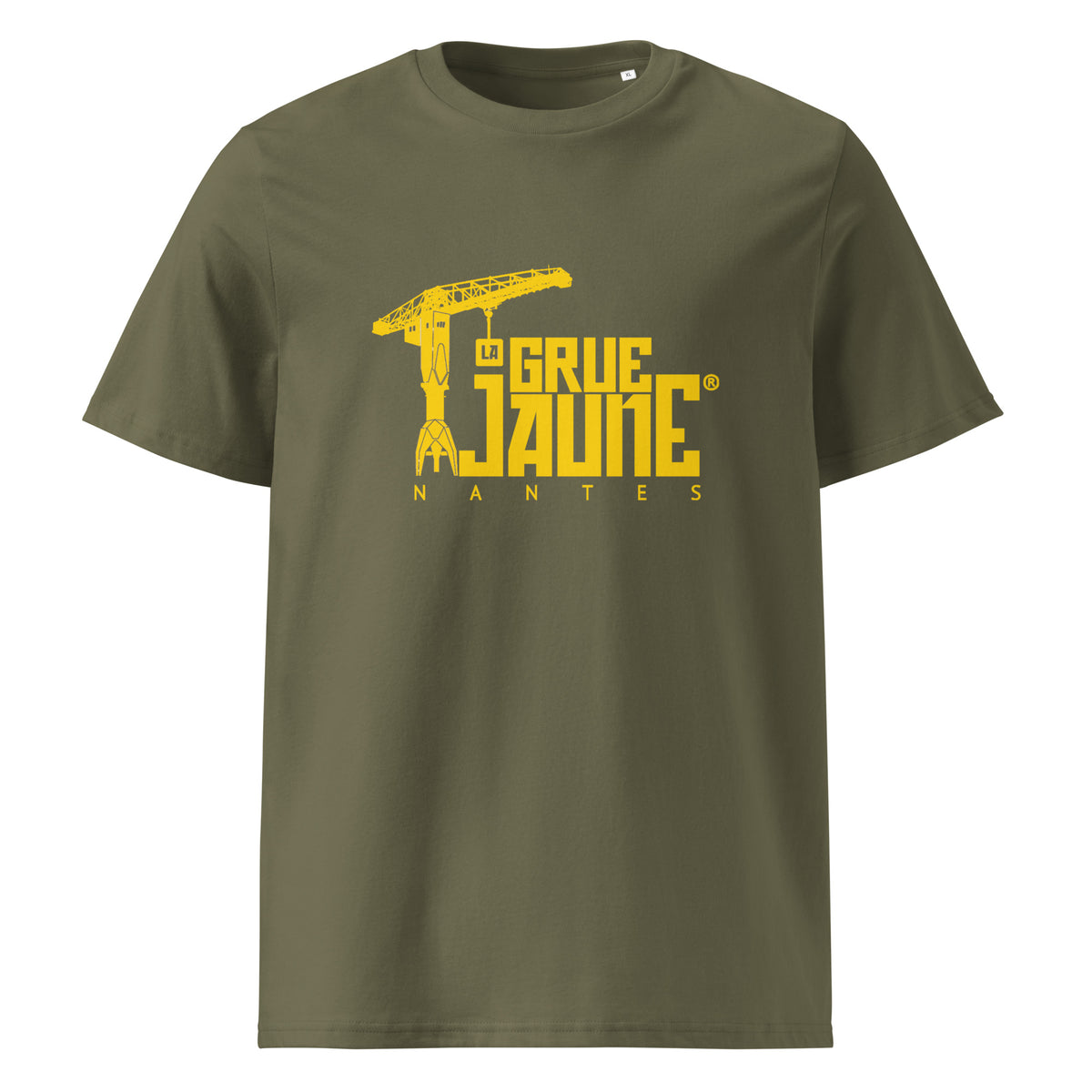 T-shirt L'Original kaki en coton bio, La Grue Jaune