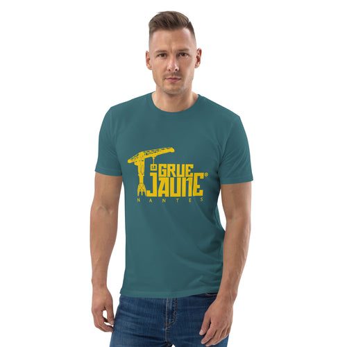 T-shirt L'Original bleu pétrole en coton bio, La Grue Jaune