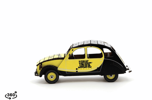 Maquette en bois de la 2CV La Grue Jaune à monter