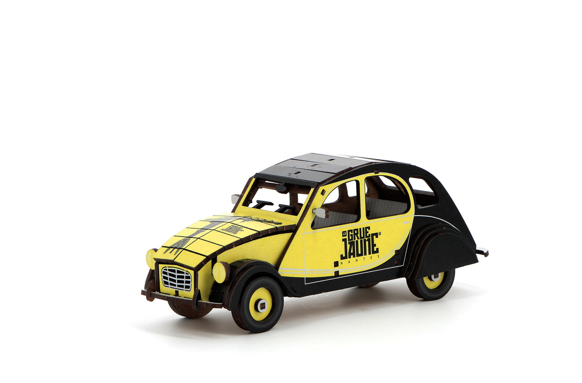 Maquette en bois de la 2CV La Grue Jaune à monter
