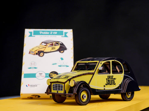 Maquette en bois de la 2CV La Grue Jaune à monter