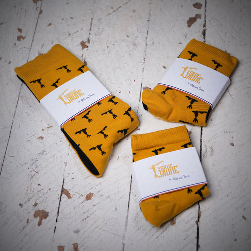 Chaussettes dépareillées Pile ou Face x La Grue Jaune